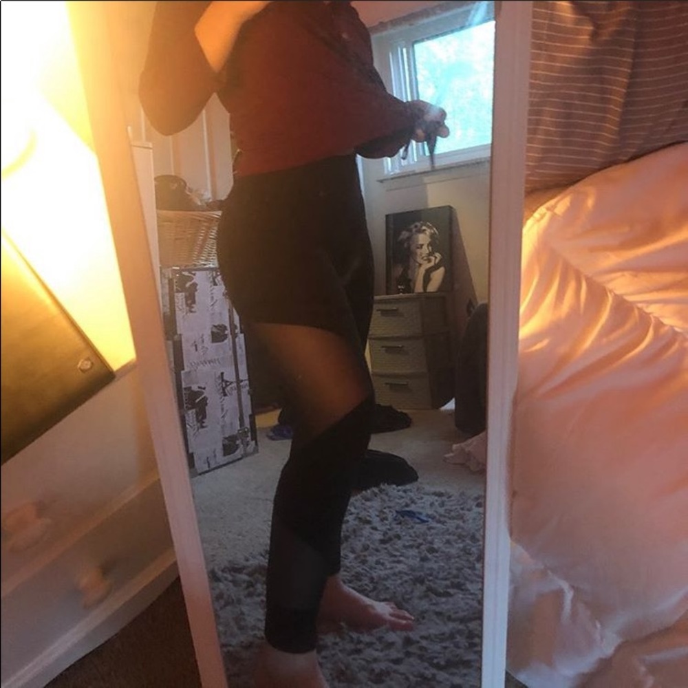 victoria sport black mesh leggings